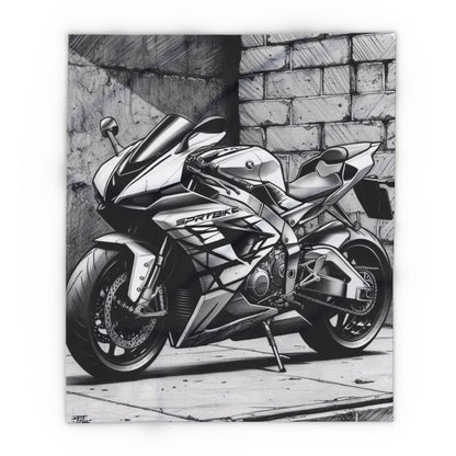 Motorcycle Art Fleece Blanket